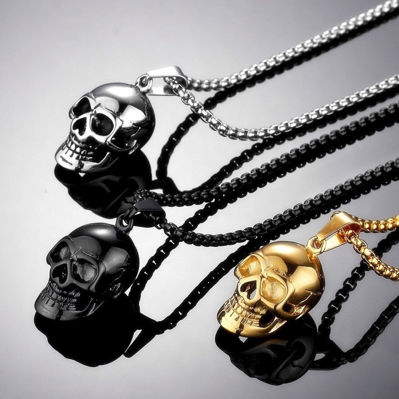 Gothic Shinny Skull Necklace