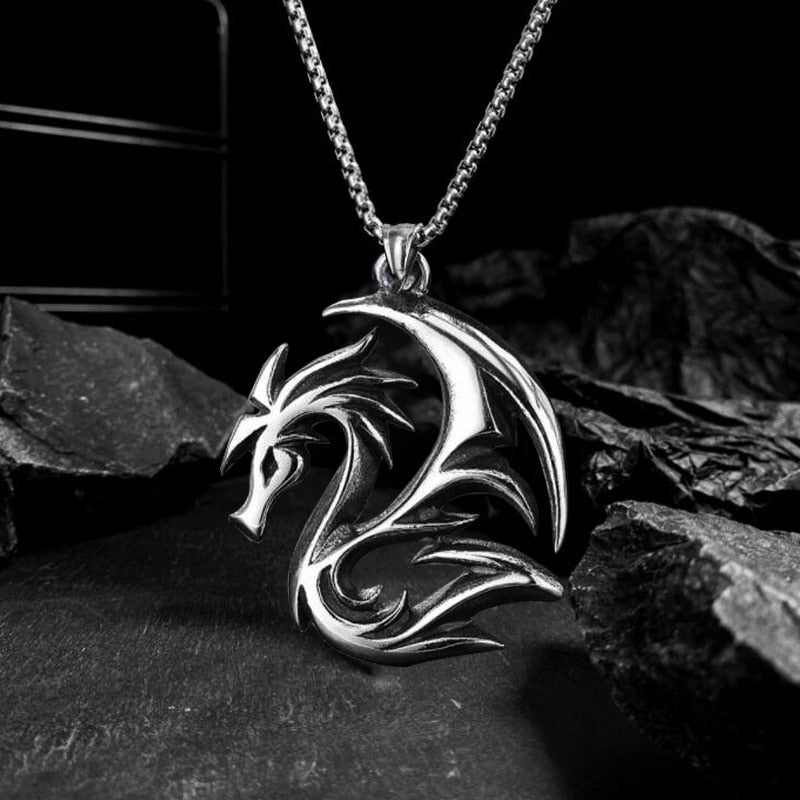 Round Dragon Pendant Necklace