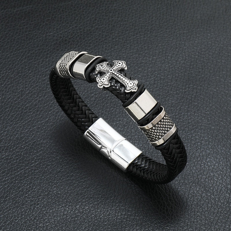 Layered Look Vegan Leather Bracelet