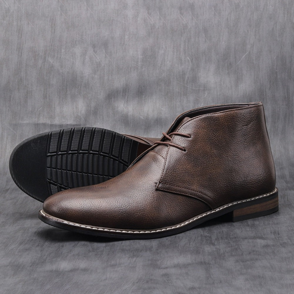 Mens Classic Vegan Leather Ankle Boots