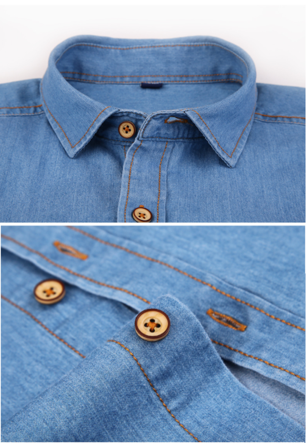 Mens Short Sleeve Denim Shirt