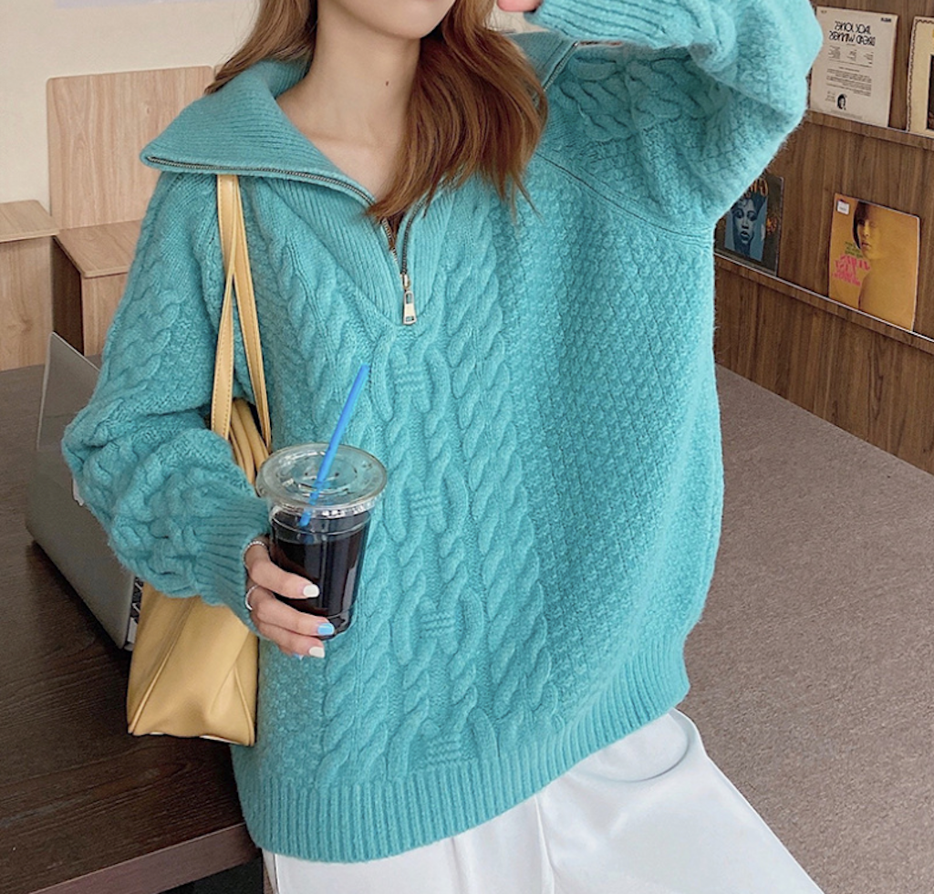 Women Fold Collar Sweater