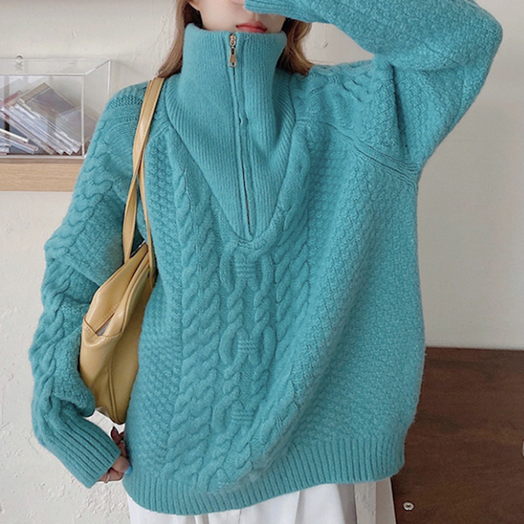 Women Fold Collar Sweater