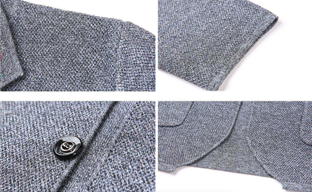 Mens Flex Collar Knit Blazer