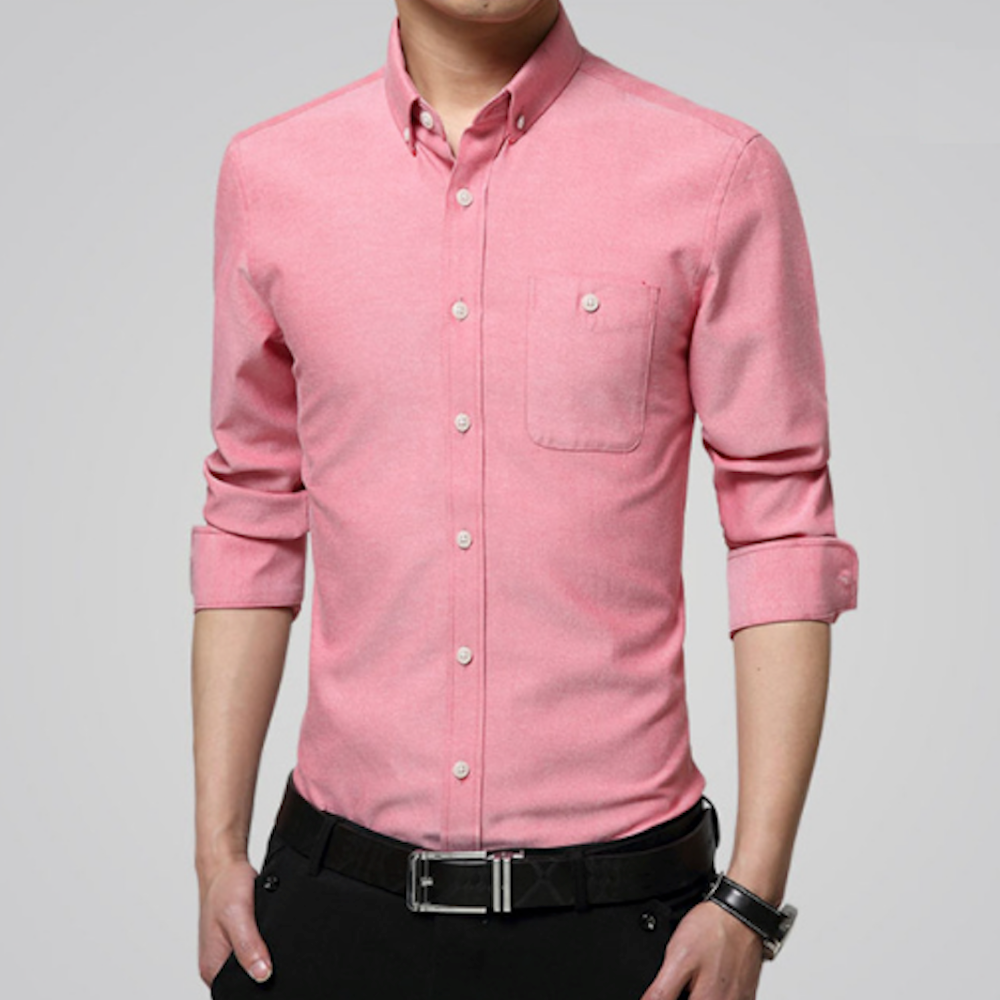 Mens Long Sleeve Casual Oxford Shirt