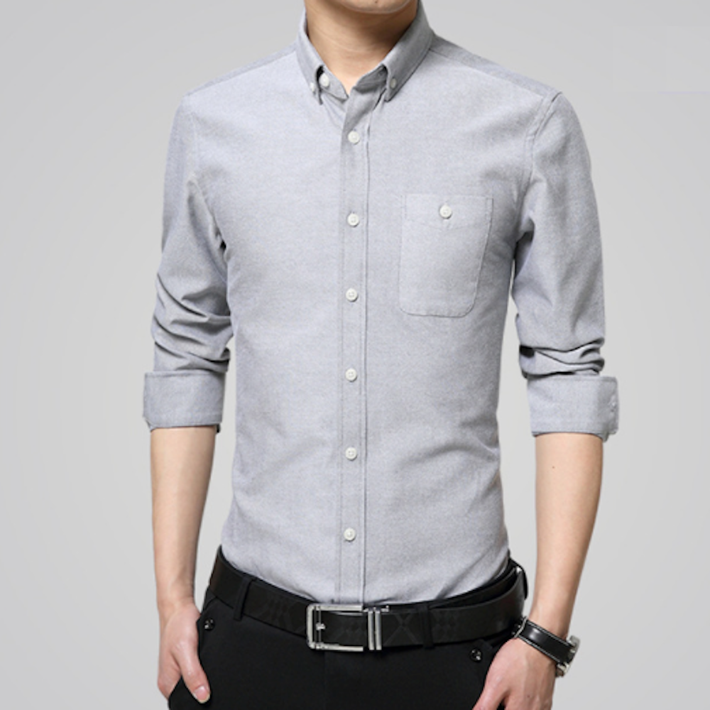 Mens Long Sleeve Casual Oxford Shirt