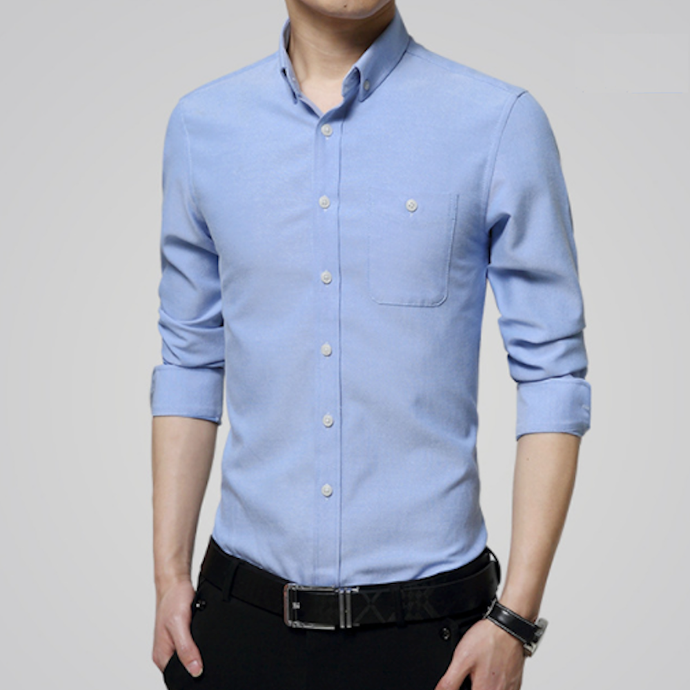 Mens Long Sleeve Casual Oxford Shirt