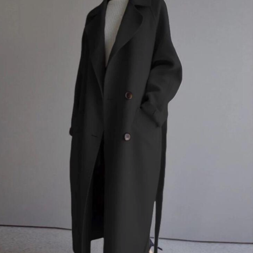 Womens Long Belted Coat