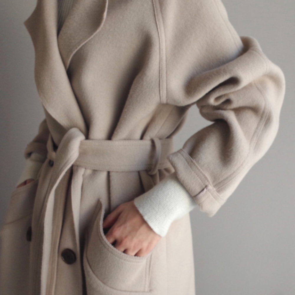 Womens Long Belted Coat