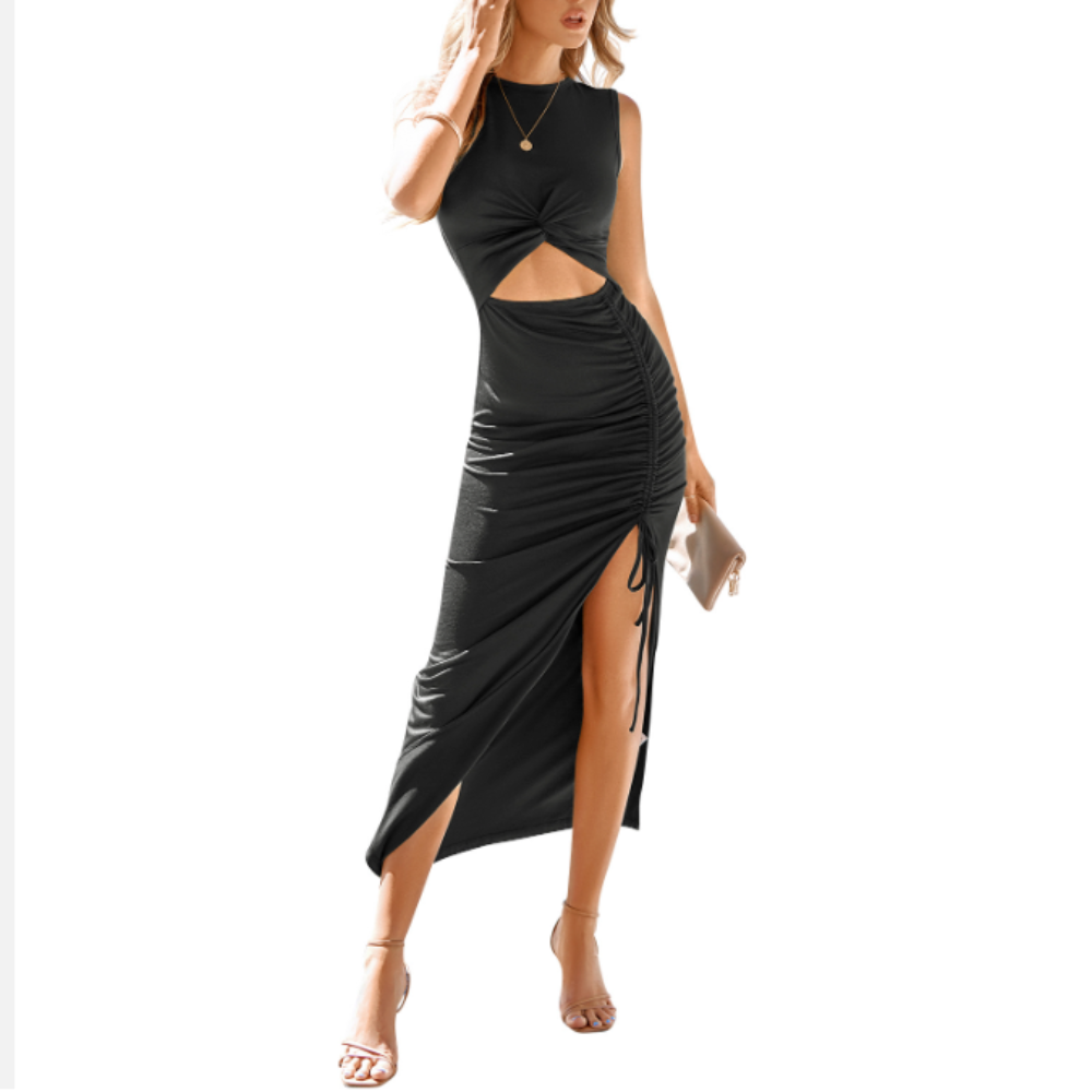 Womens Knot Style Dress with Slit