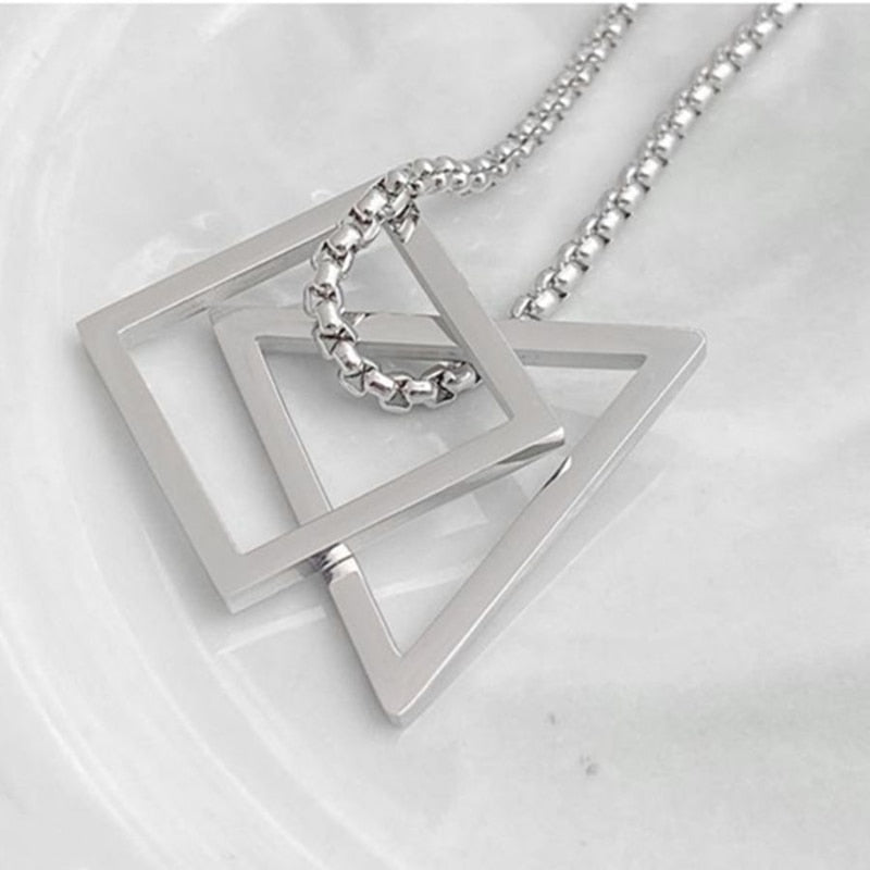 Geometry Triangle and Square Necklace