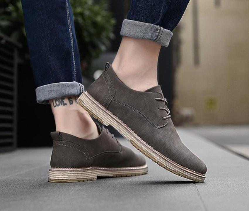 Mens Faux Suede Casual Lace Up Shoes