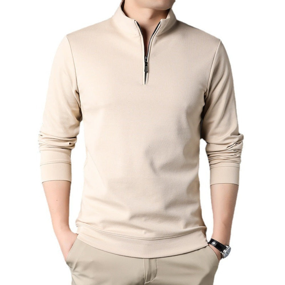 Mens Zip Front Long Sleeve Top