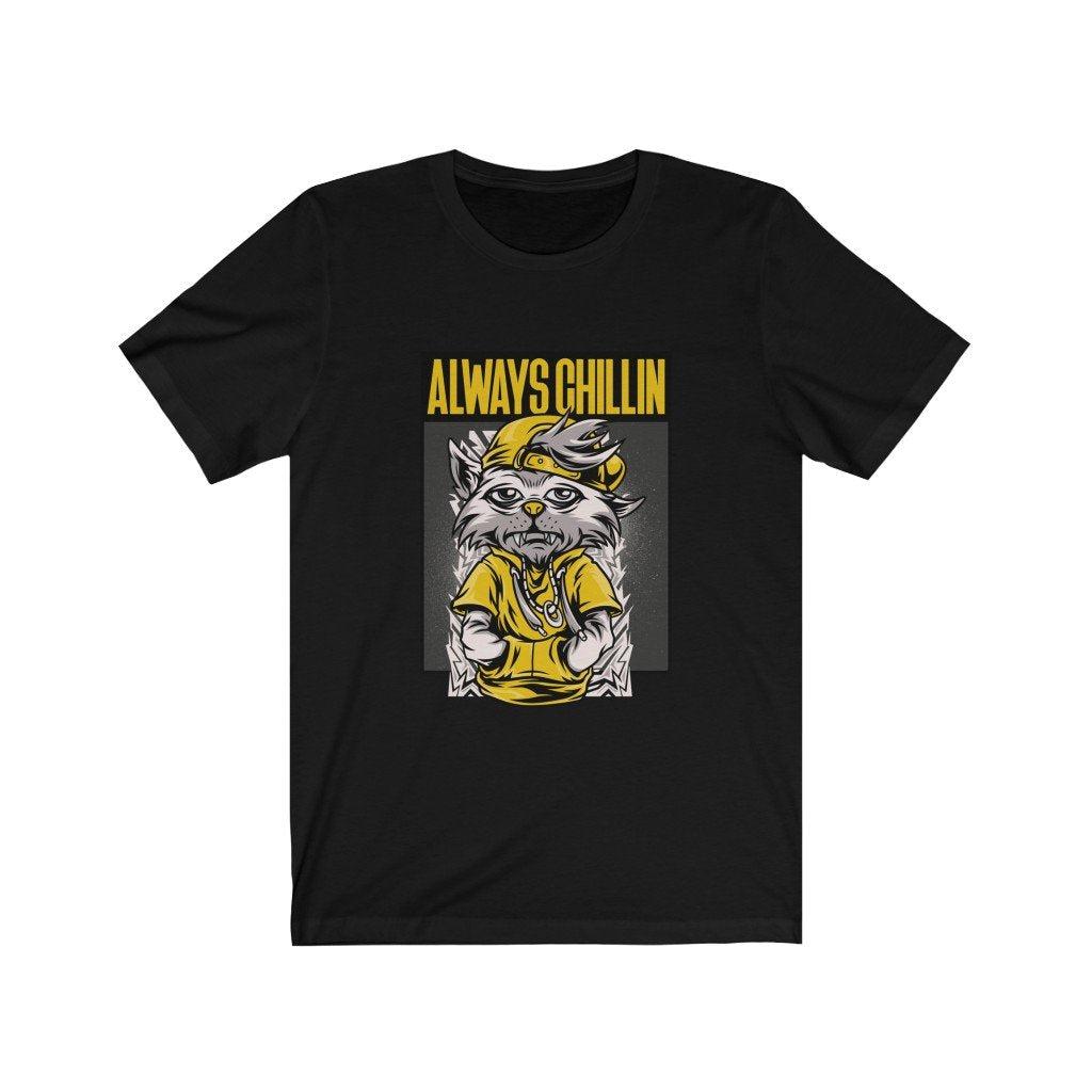 Mens Always Chillin Cat Graphic T-Shirt