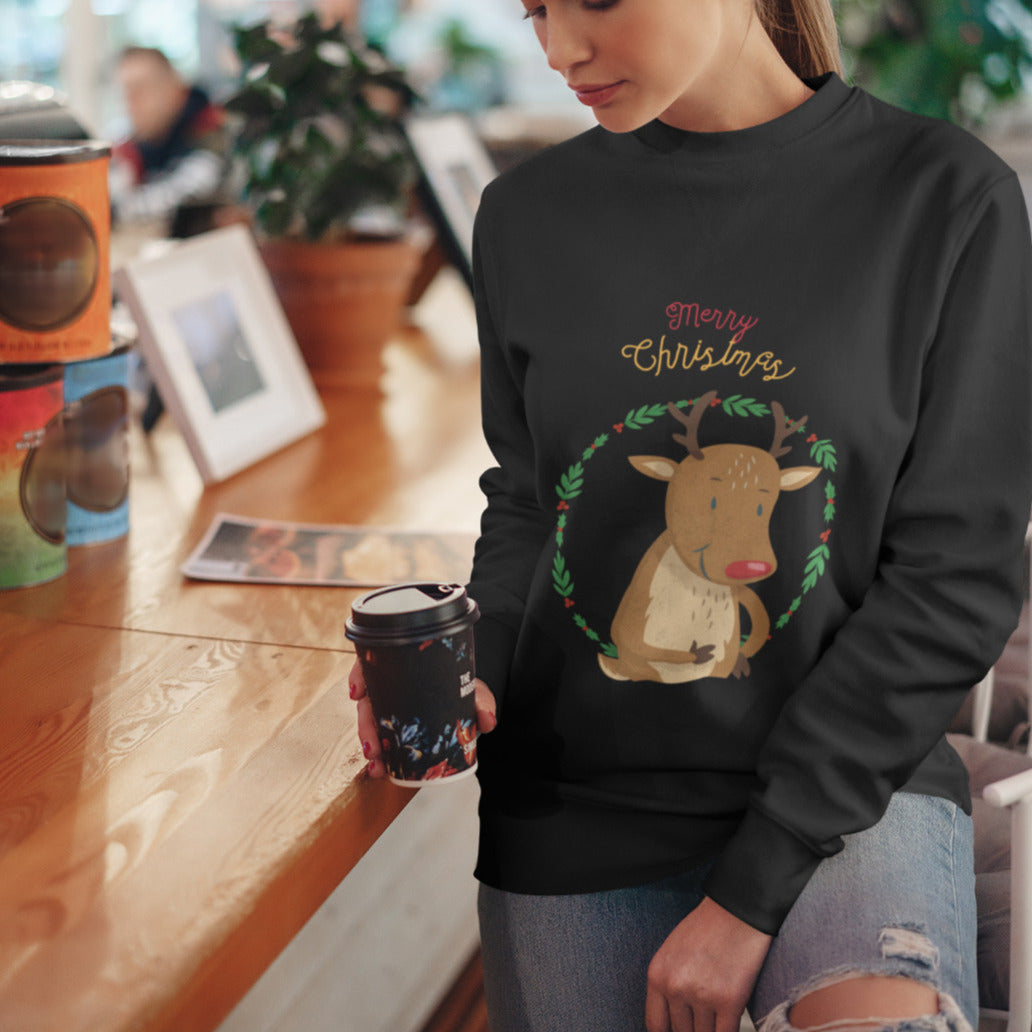 Womens Reindeer Crewneck Sweatshirt