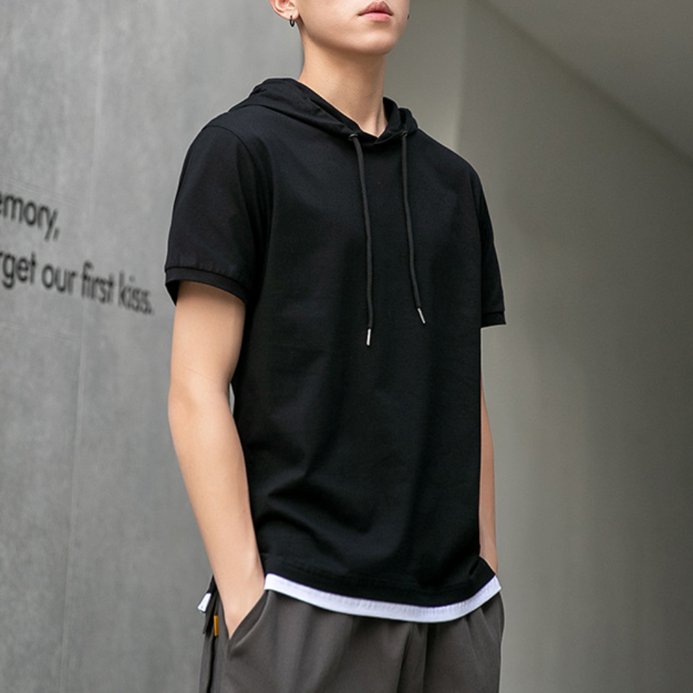 Mens Hooded Layered T-Shirt