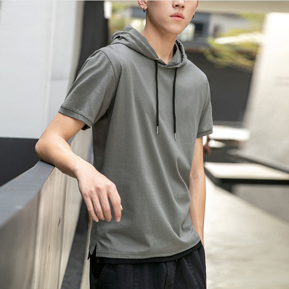 Mens Hooded Layered T-Shirt