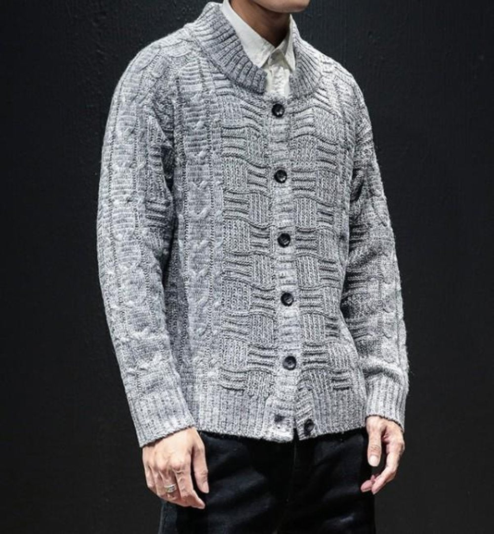 Mens Button Front Cardigan - AmtifyDirect