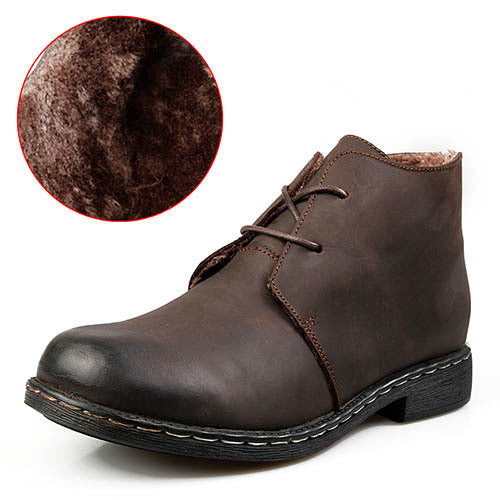 Mens Classic Casual Ankle Leather Boots
