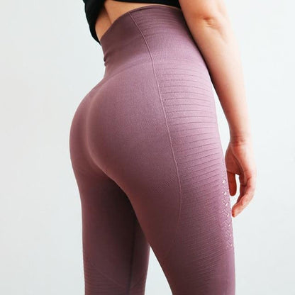 womens purple high waist yoga leggings - AmtifyDirect