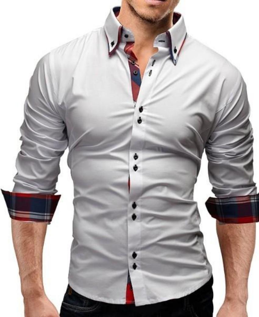 Mens Shirt with Plaid Details