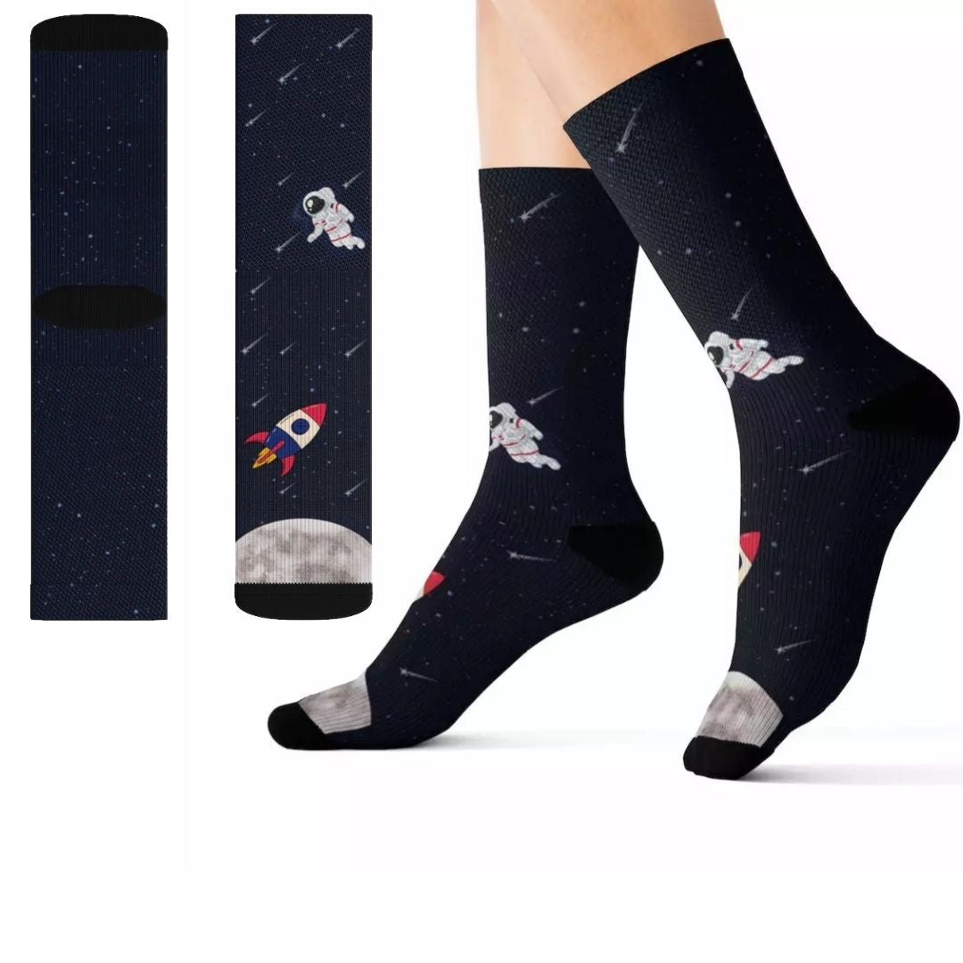 Astronaut and Space Funny Novelty Socks