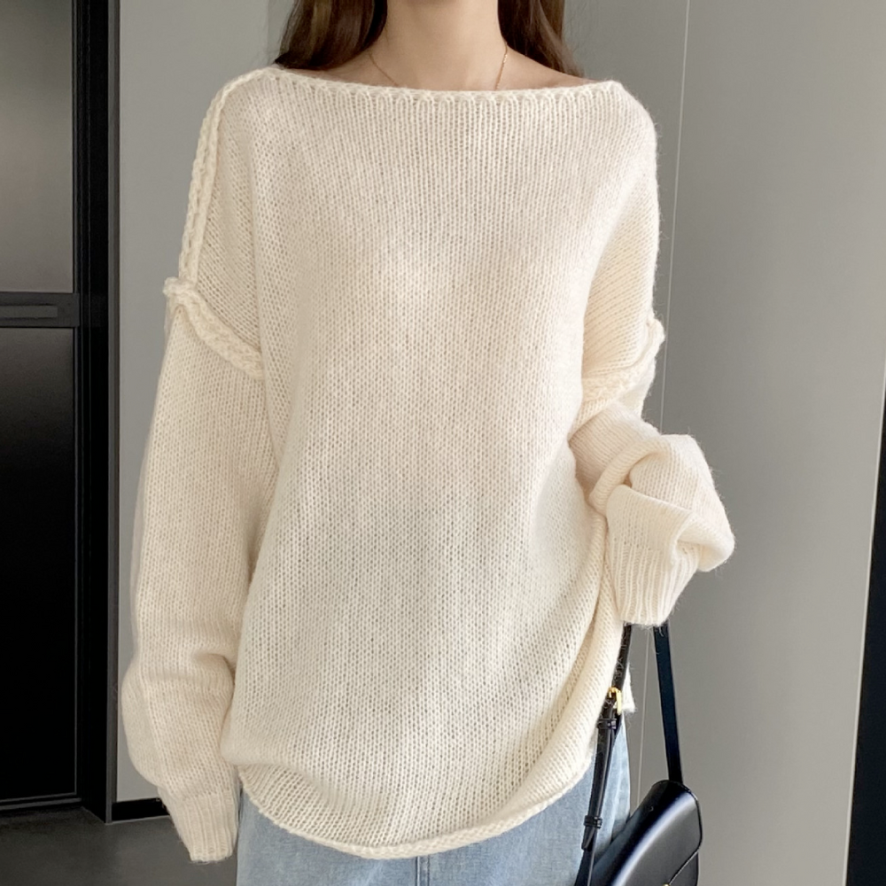 Womens Boat Neck Knit Sweater