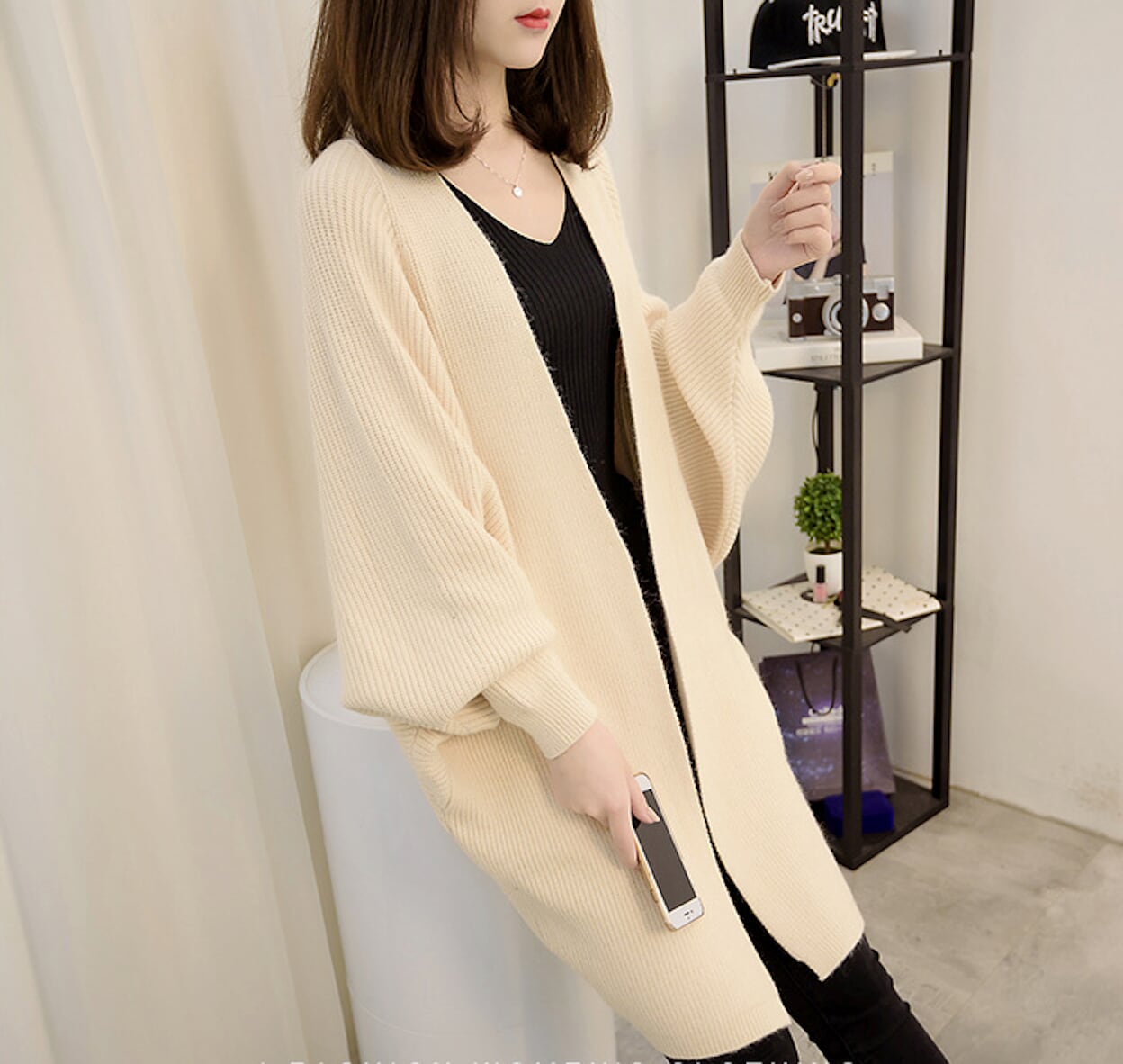 Womens Batwing Long Cardigan Amtify