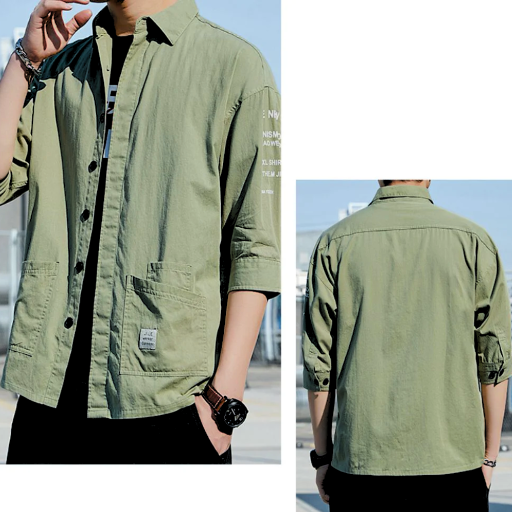 Mens Quarter Sleeve Shirt with Two Front Pockets