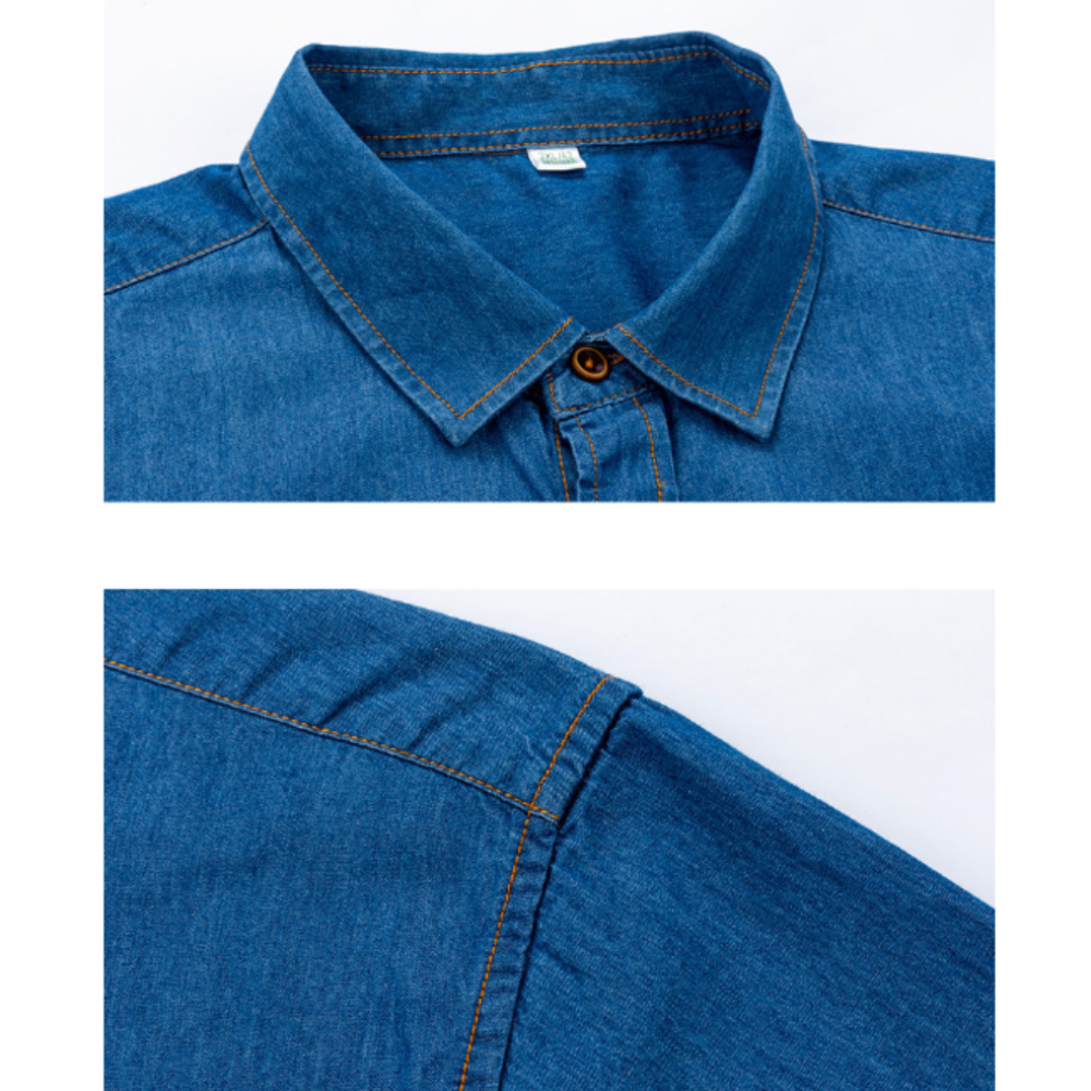 Mens Short Sleeve Denim Shirt