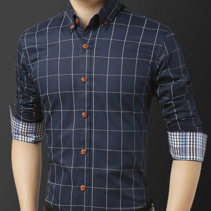 Mens Long Sleeve Checkered Shirt