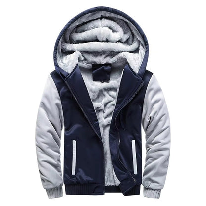 Mens Casual Hooded Jacket with Warm Lining