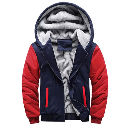 Mens Casual Hooded Jacket with Warm Lining