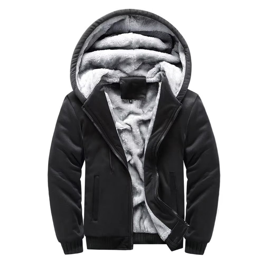 Mens Casual Hooded Jacket with Warm Lining