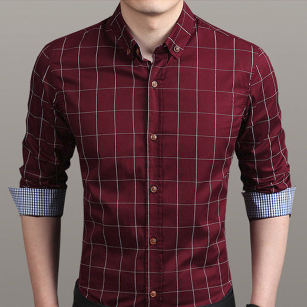 Mens Long Sleeve Checkered Shirt