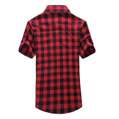 Mens Short Sleeve Checkered Shirt