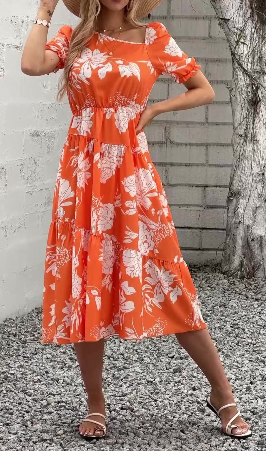 One piece floral dress best sale