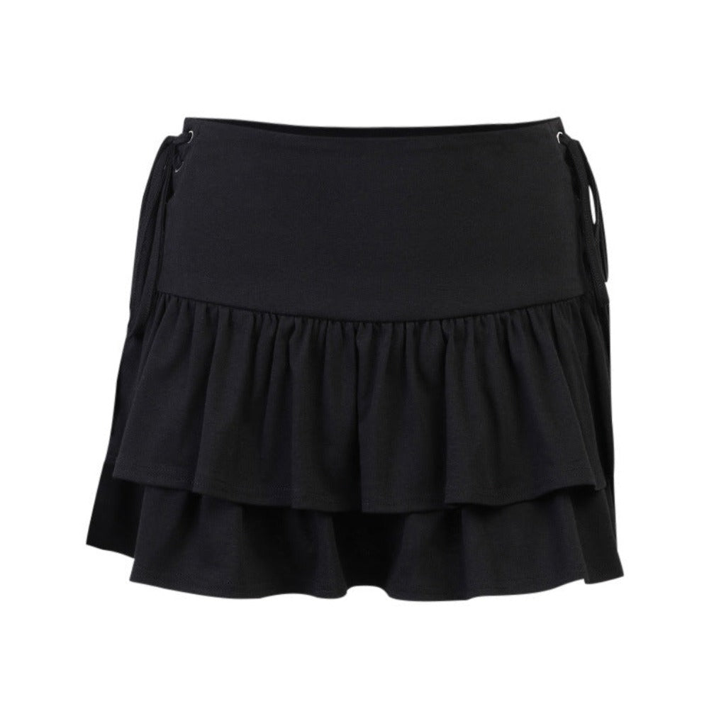 Layered Look Ruffle Mini Skirt