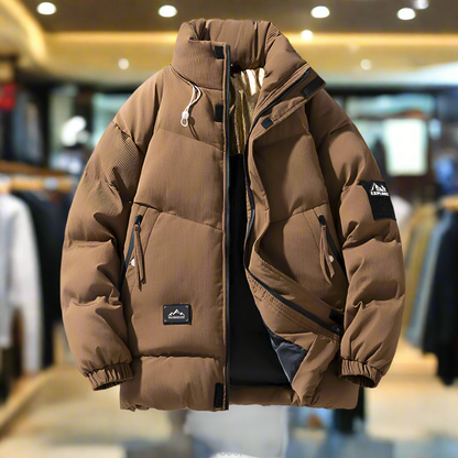 Mens Stand Collar Puffer Jacket