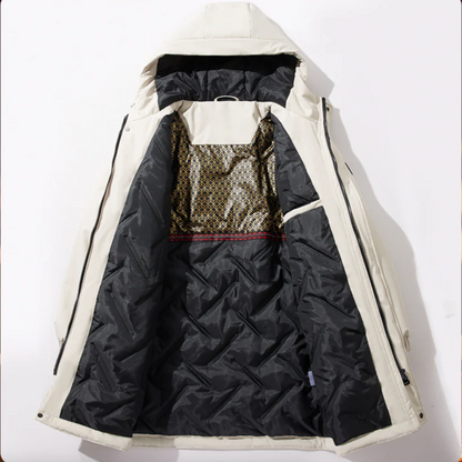 Mens Mid Length Windproof Hooded Jacket