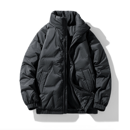 Mens High Collar Quilted Jacket