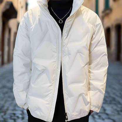 Mens High Collar Quilted Jacket