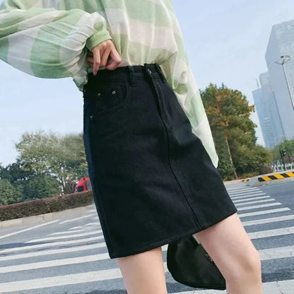 Womens High Waist Denim Skirt