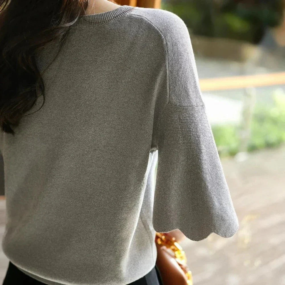 Womens Light Weighted Loose Fit Knitted Top