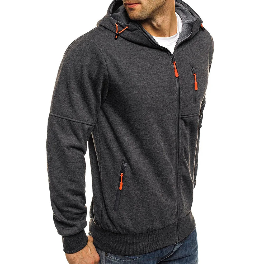 Mens LIghtweight Dual Zipper Hoodie