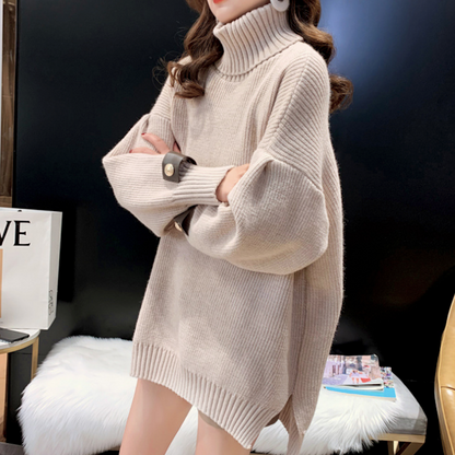 Womens Turtleneck Sweater with Sleeve details