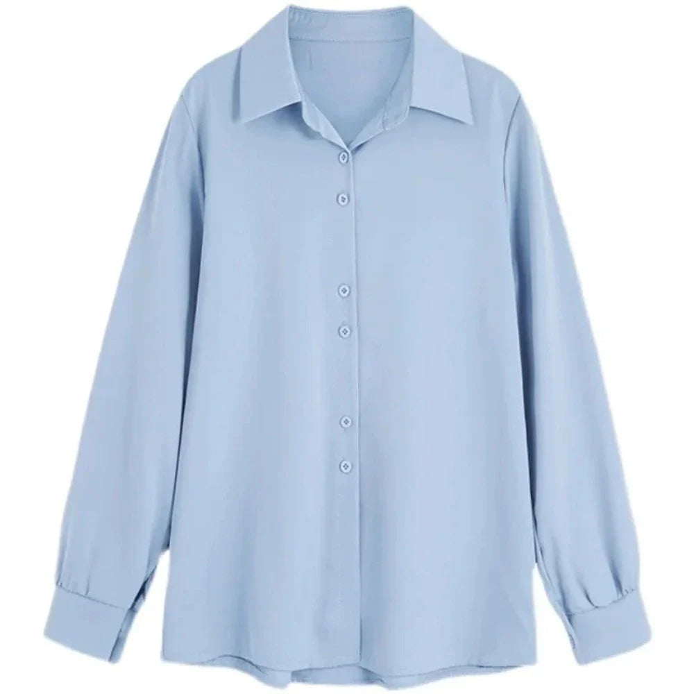 Womens Dual Button Design Long Sleeve Blouse