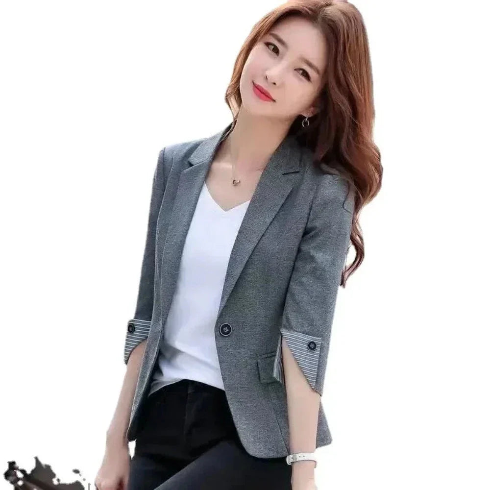 Womens Korean Theme Slim Fit Blazer Jacket