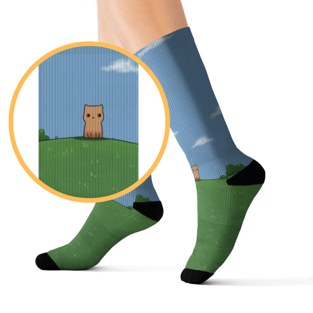 Lonely Cat Novelty Socks