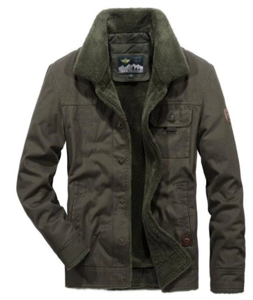 Mens Military Style Beige Short Jacket